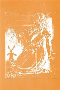 Alice in Wonderland Pastel Chalkboard Journal - Alice and The White Rabbit (Orange)