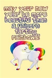 unicorn cute funny quote believe in happy new year and merry christmas notebook gift