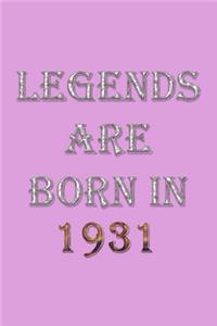 Legends Are Born In 1931 Notebook