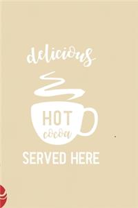 Delicious hot cocoa served here
