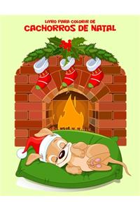 Livro para Colorir de Cachorros de Natal