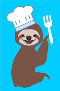 Smiling Sloth Blank Cookbook Recipes & Notes (6 x 9) 150 Pages