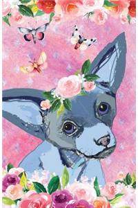 Journal Notebook For Dog Lovers Chihuahua In Flowers