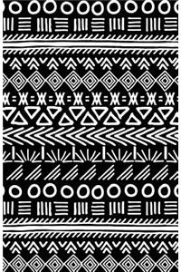 Journal Notebook Tribal Art Pattern Black and White