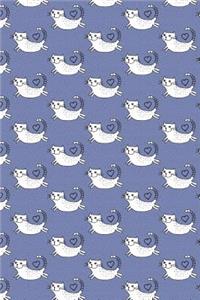 Journal Notebook For Cat Lovers Flying Cats Pattern 10