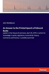 Answer to the Printed Speech of Edmund Burke