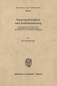 Staatsangehorigkeit Und Entkolonisierung