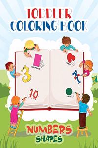 Toddler Coloring Book Numbers and Shapes