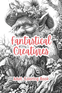 Fantastical Creatures Adult Coloring Book Grayscale Images By TaylorStonelyArt
