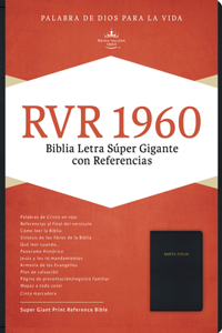 RVR 1960 Biblia Letra Súper Gigante, negro imitación piel con índice