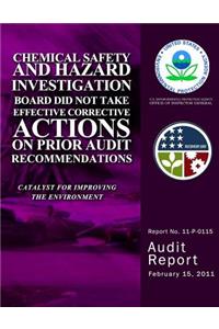 Chemical Safety and Hazard Investigation Board Did Not Take Effective Corrective Actions on Prior Audit Recommendations