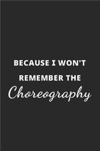 Because I Won't Remember The Choreography