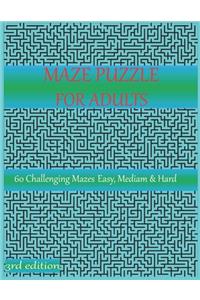 Maze puzzle for adults 60 challenging mazes easy, mediam & hard