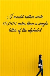 I would rather write 10,000 no single letter of the alphabet