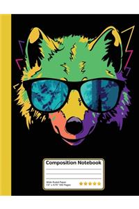 Neon Colored Fox Composition Notebook