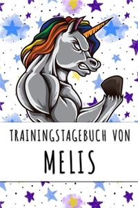 Trainingstagebuch von Melis: Personalisierter Tagesplaner für dein Fitness- und Krafttraining im Fitnessstudio oder Zuhause