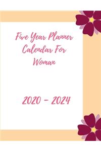 Five Year Planner Calendar 2020-2024 For Woman