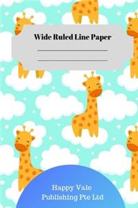 Cute Giraffe Theme Wide Ruled Line Paper
