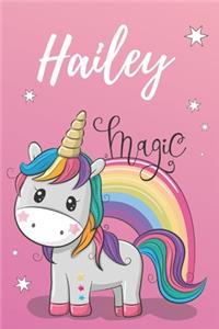 personalisiertes Notizbuch Einhorn / Journal / Malbuch / Tagebuch / Kritzelbuch / DIN A5 / Geschenk Hailey