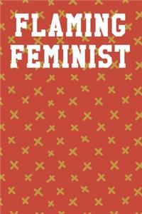 Flaming Feminist: Dot Grid Notebook 6"x9" 120 Pages