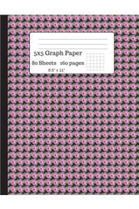 Big Graph Paper Composition Book: Graph Paper Composition Notebook, Grid Book, Squared Paper, Quad Ruled 5x5 Graph Paper, Big Graph Paper-8.5 X 11, 80 Sheets (Floral Theme Notebook)