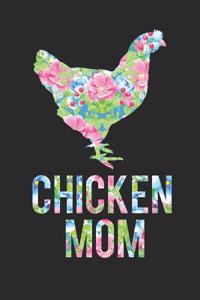 Chicken Mom Floral Chicken Silhouette Notebook