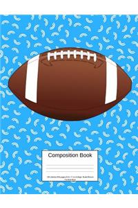 Composition Book 100 Sheets/200 Pages/8.5 X 11 In. College Ruled/ Brown Football-Blue