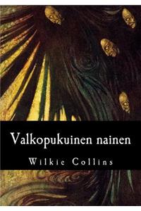 Valkopukuinen nainen