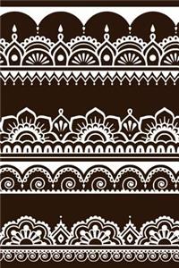 Indian Design Notebook: Chocolate: Notebook 6 X 9: Notebook 250 Pages