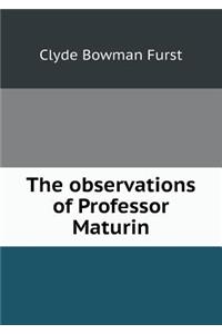 The Observations of Professor Maturin