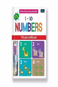 Write & Clean Reusable Book - 1-10 Number Tracing Workbook For Kids