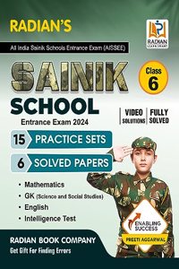 Sainik School Practice Set book Class 6 with Solved Papers for (AISSEE) All India Sainik Schools Entrance Exam 2024 (English Medium)