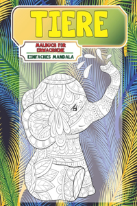 Malbuch für Erwachsene - Einfaches Mandala - Tiere