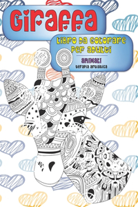 Libro da colorare per adulti - Terapia artistica - Animali - Giraffa