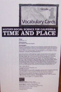 History Social Science 2006 Vocabulary Cards Grade 1