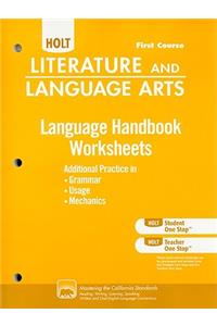 Holt Literature and Language Arts: Language Handbook Worksheets Grade 7