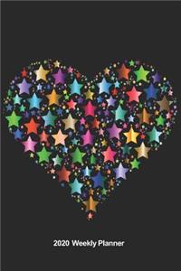 Plan On It 2020 Weekly Calendar Planner - Heart Shaped Rainbow Stars