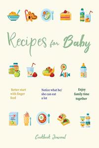 Recipes for Baby Cookbook Journal