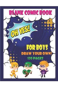 Blank Comic Book For Boys