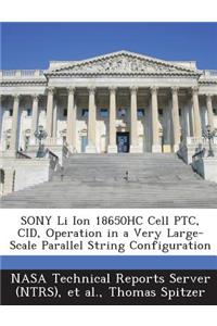 Sony Li Ion 18650hc Cell Ptc, Cid, Operation in a Very Large-Scale Parallel String Configuration