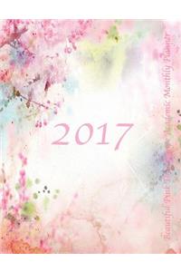 2017 Beautiful Pink Dreamscape Academic Monthly Planner