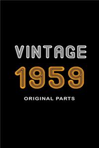 Retro Birthday - Vintage 1959 Notebook Original Parts Gift