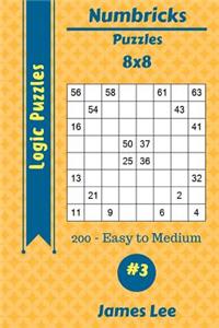 Numbricks Puzzles - 200 Easy to Medium 8x8 vol. 3