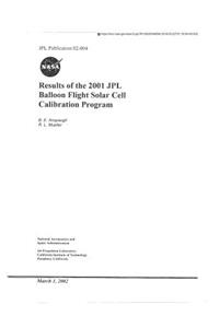 Results of the 2001 Jpl Balloon Flight Solar Cell Calibration Program