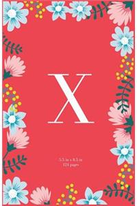 Monogram Letter X Journal