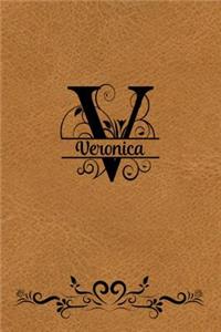 Split Letter Personalized Name Journal - Veronica