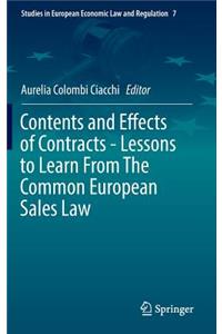 Contents and Effects of Contracts-Lessons to Learn from the Common European Sales Law