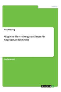 Mögliche Herstellungsverfahren für Kugelgewindespindel