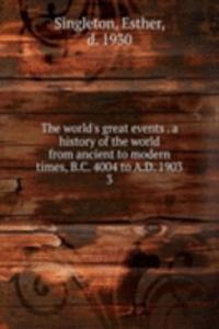 world's great events a history of the world from ancient to modern times, B.C. 4004 to A.D. 1903