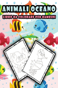 Libro da colorare per animali oceano per bambini